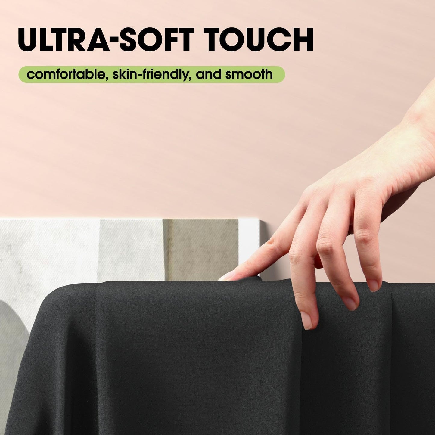 Pureegg Rectangle Table Cloth 60" x 84" – Durable Polyester Tablecloth Offers Reusable & Washable Protection, Ideal for Outdoor Party, Picnic, Wedding, Banquet and Birthday, 1 Pack, Black