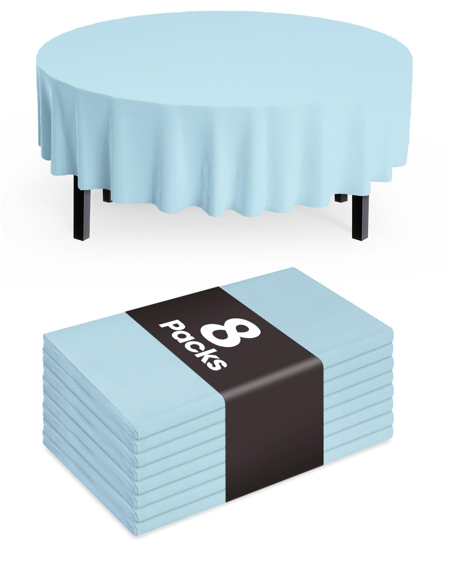 Pureegg Plastic Table Cloth Disposable 8 Pack, 54 x 108 Inch Table Cloths, Party, Picnic, Wedding, Decorative Tablecloths, Rectangle, White Plastic Cover, Leakproof & Sturdy, White