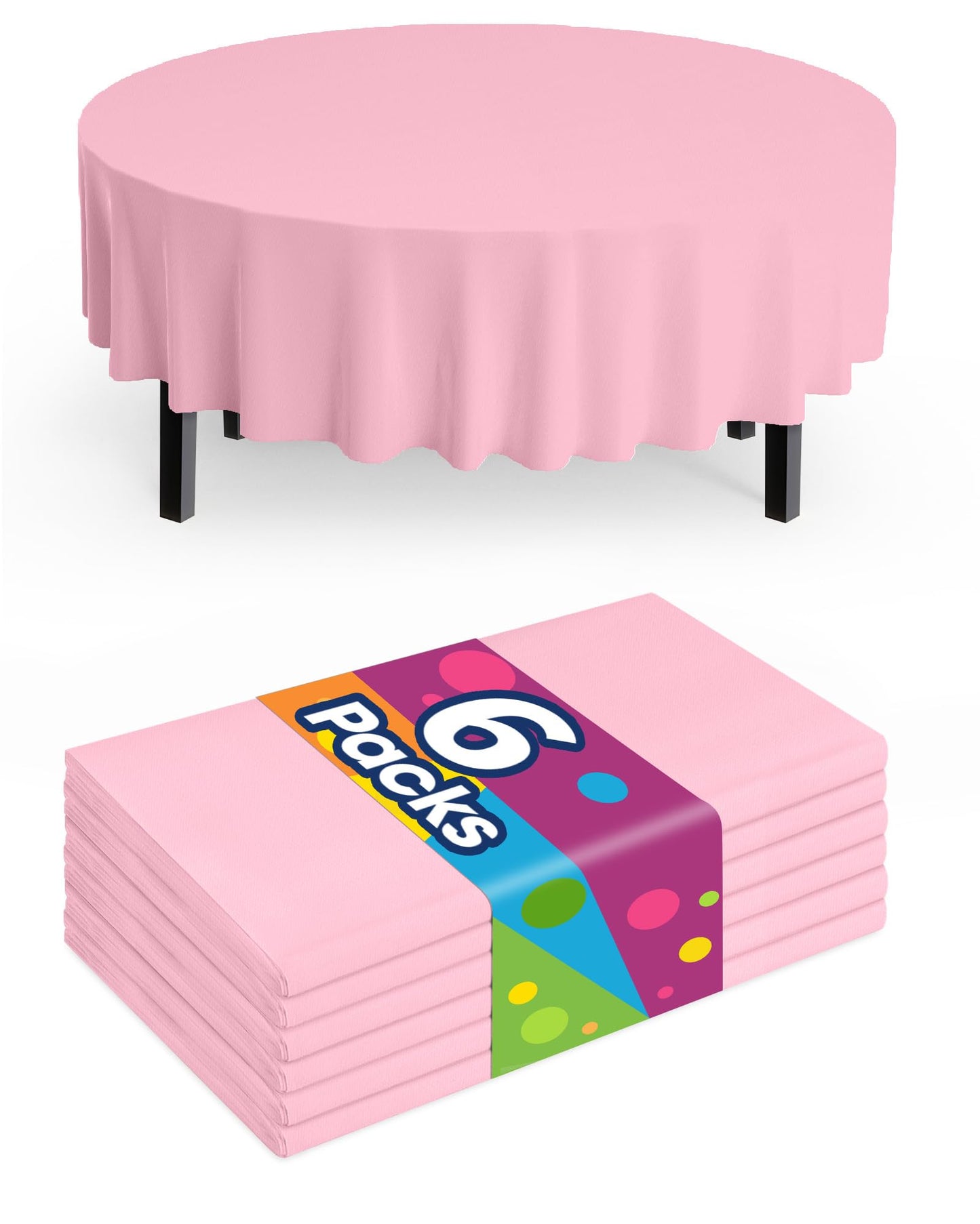 Pureegg Plastic Table Cloth Disposable 6 Pack, 54 x 108 Inch Table Cloths, Party, Picnic, Wedding, Decorative Tablecloths, Rectangle, White Plastic Cover, Waterproof, White