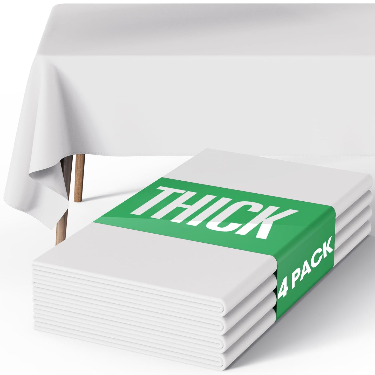 Pureegg Rectangle Table Cloth 60" x 84" – Durable Polyester Tablecloth Offers Reusable & Washable Protection, Ideal for Outdoor Party, Picnic, Wedding, Banquet and Birthday, 1 Pack, Black