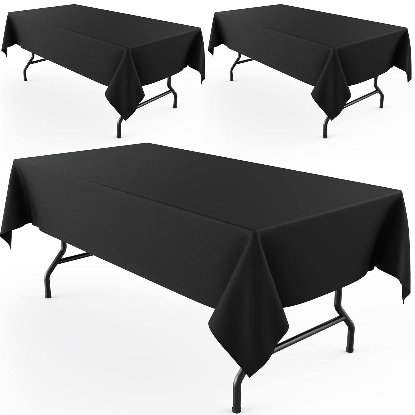 Pureegg Rectangle Table Cloth 60" x 102" – Durable Polyester Tablecloth Offers Reusable & Washable Protection, Ideal for Outdoor Party, Picnic, Wedding, Banquet and Birthday, 2 Pack, White