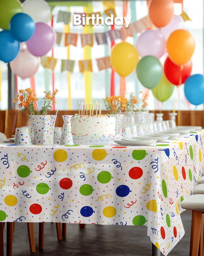 Pureegg Plastic Table Cloth 10 Pack, 54 x 108 Inch Disposable Table Cloths for Party, Picnic and Wedding, Rectangle