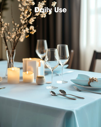 Pureegg Plastic Table Cloth 10 Pack, 54 x 108 Inch Disposable Table Cloths for Party, Picnic and Wedding, Rectangle