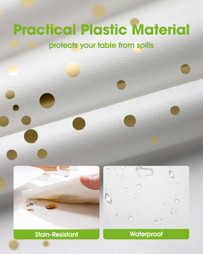 Pureegg Plastic Table Cloth 10 Pack, 54 x 108 Inch Disposable Table Cloths for Party, Picnic and Wedding, Rectangle