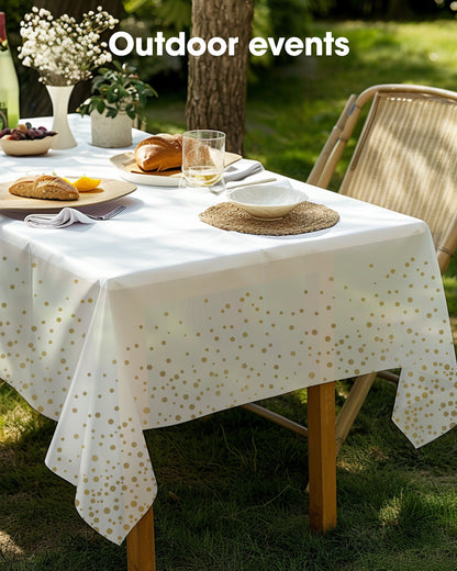 Pureegg Plastic Table Cloth 10 Pack, 54 x 108 Inch Disposable Table Cloths for Party, Picnic and Wedding, Rectangle