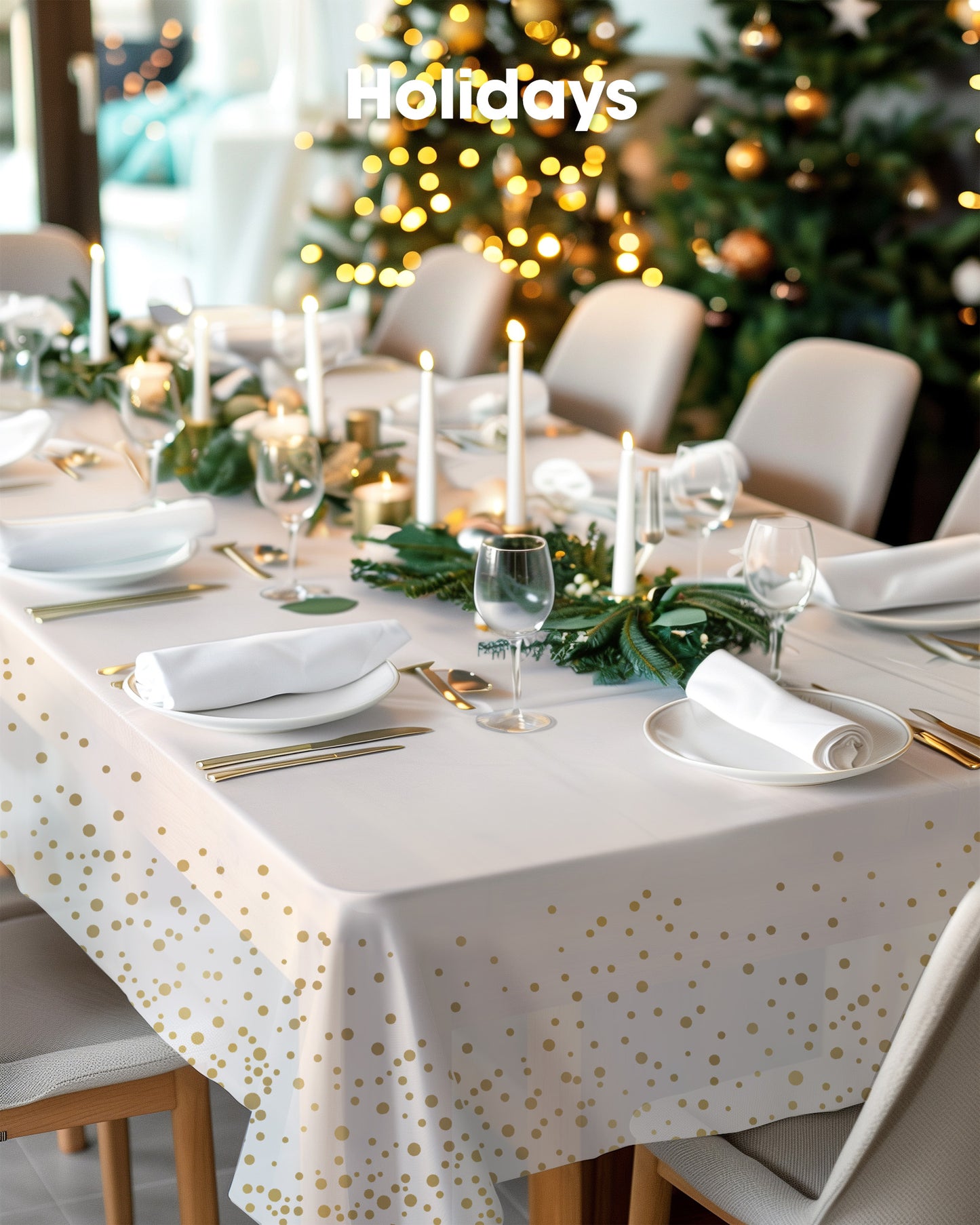 Pureegg Plastic Table Cloth 10 Pack, 54 x 108 Inch Disposable Table Cloths for Party, Picnic and Wedding, Rectangle