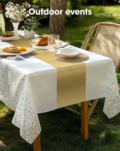 Pureegg Plastic Table Cloth 10 Pack, 54 x 108 Inch Disposable Table Cloths for Party, Picnic and Wedding, Rectangle