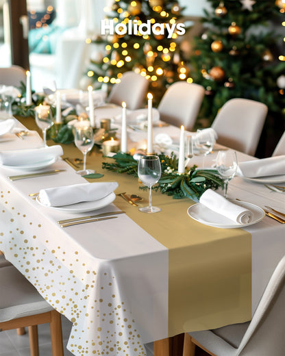Pureegg Plastic Table Cloth 10 Pack, 54 x 108 Inch Disposable Table Cloths for Party, Picnic and Wedding, Rectangle