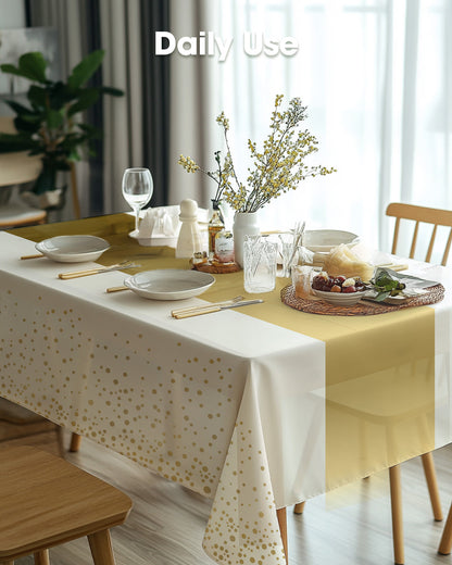 Pureegg Plastic Table Cloth 10 Pack, 54 x 108 Inch Disposable Table Cloths for Party, Picnic and Wedding, Rectangle