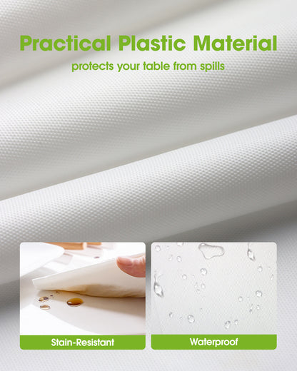 Pureegg Plastic Table Cloth Disposable 3 Pack, 54x108 Inch Rectangular Table Cloth, Leakproof Table Cover for Party, Picnic, US210-3
