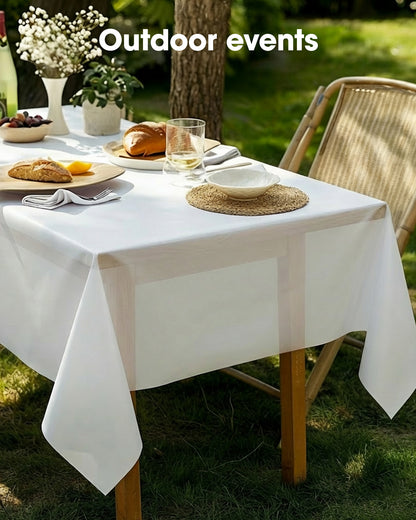 Pureegg Plastic Table Cloth Disposable 3 Pack, 54x108 Inch Rectangular Table Cloth, Leakproof Table Cover for Party, Picnic, US210-3