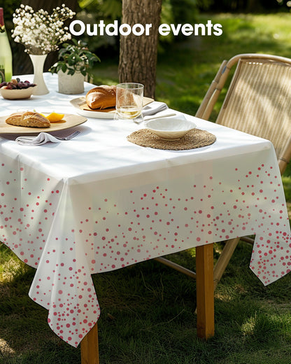 Pureegg Plastic Table Cloth 10 Pack, 54 x 108 Inch Disposable Table Cloths for Party, Picnic and Wedding, Rectangle