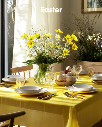 Pureegg Plastic Table Cloth 10 Pack, 54 x 108 Inch Disposable Table Cloths for Party, Picnic and Wedding, Rectangle