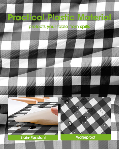 Pureegg Plastic Table Cloth Disposable 10 Pack, 84'' Round Table Cloths, Party, Picnic, Wedding, Decorative Tablecloths, Round, White Plastic Cover, Leakproof & Sturdy
