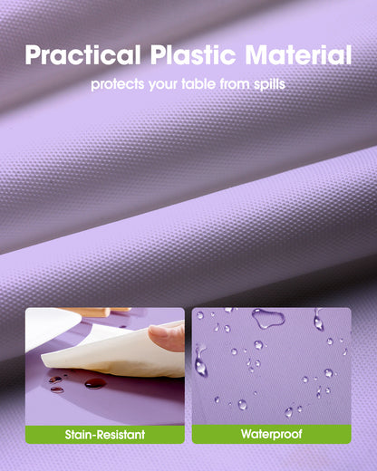 Pureegg Plastic Table Cloth Disposable 10 Pack, 84'' Round Table Cloths, Party, Picnic, Wedding, Decorative Tablecloths, Round, White Plastic Cover, Leakproof & Sturdy