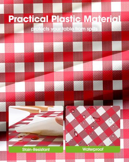 Pureegg Plastic Table Cloth Disposable 10 Pack, 84'' Round Table Cloths, Party, Picnic, Wedding, Decorative Tablecloths, Round, White Plastic Cover, Leakproof & Sturdy