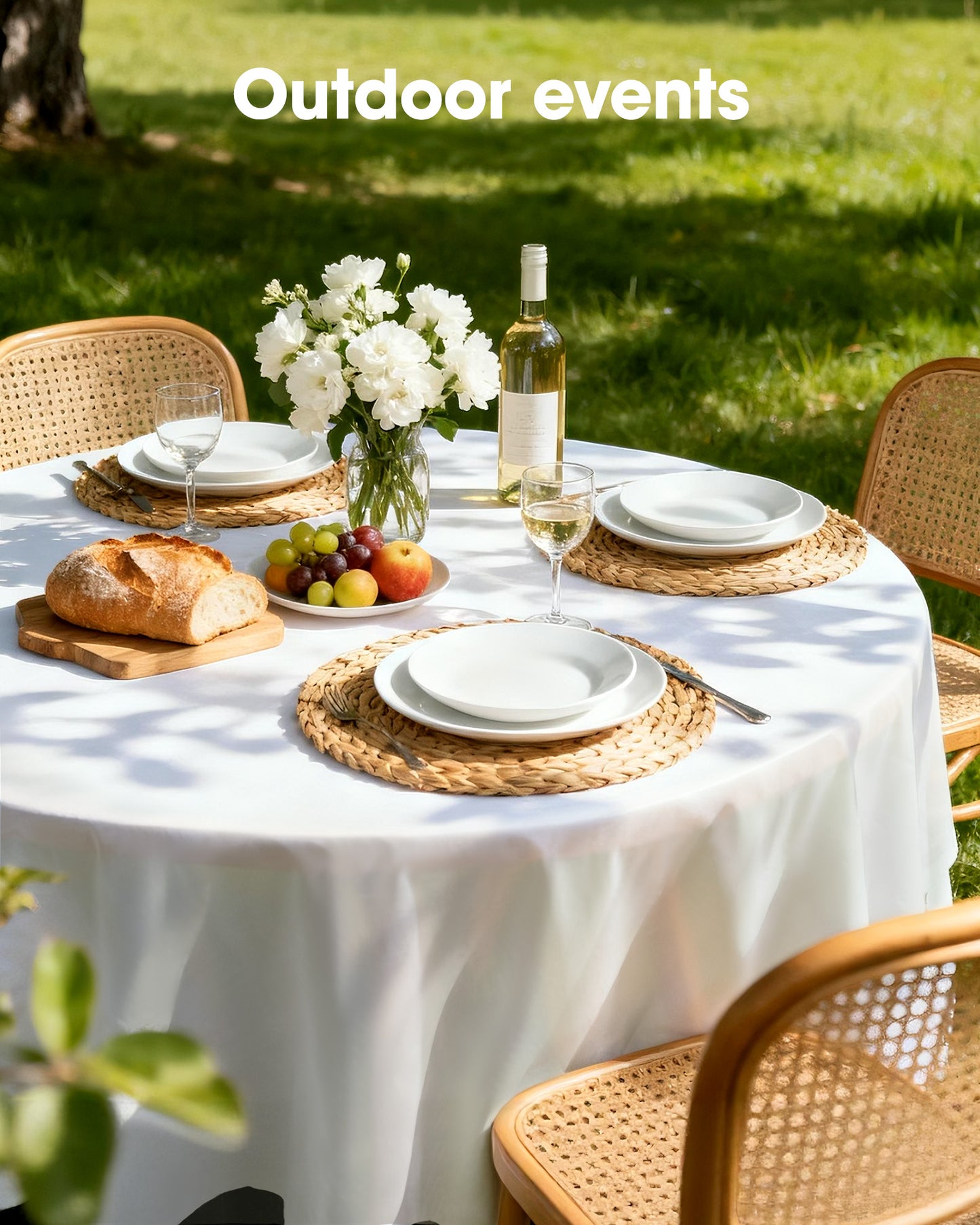 Pureegg Plastic Table Cloth Disposable 3 Pack, 54x108 Inch Rectangular Table Cloth, Leakproof Table Cover for Party, Picnic, US210-3