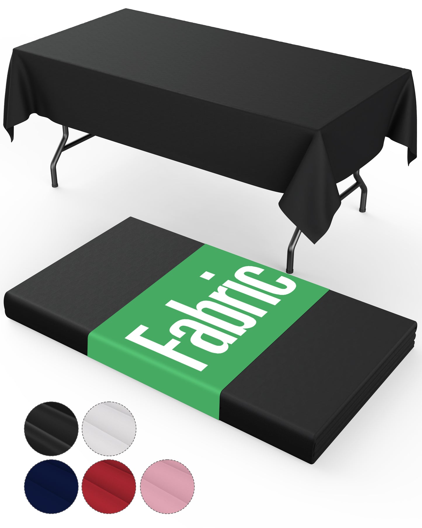 Pureegg Table Cloth - Reusable Polyester Table Cloth for Rectangle Table, 60"x102" Washable Black Tablecloth, Decorative Fabric Table Cover for Dining, Wedding, Restaurant, Party, Black, 2 Pack