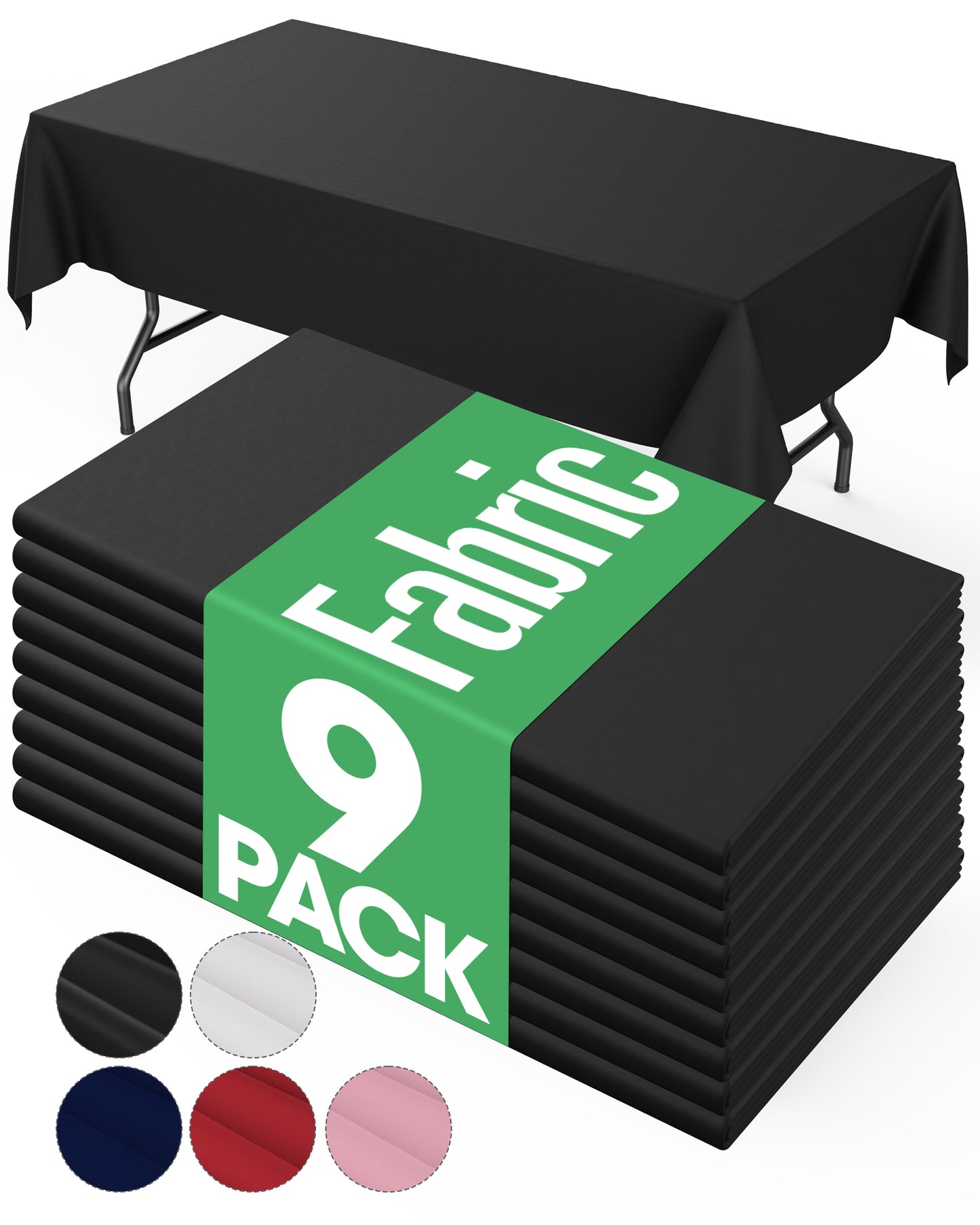 Pureegg Table Cloth - Reusable Polyester Table Cloth for Rectangle Table, 60"x102" Washable Black Tablecloth, Decorative Fabric Table Cover for Dining, Wedding, Restaurant, Party, Black, 2 Pack