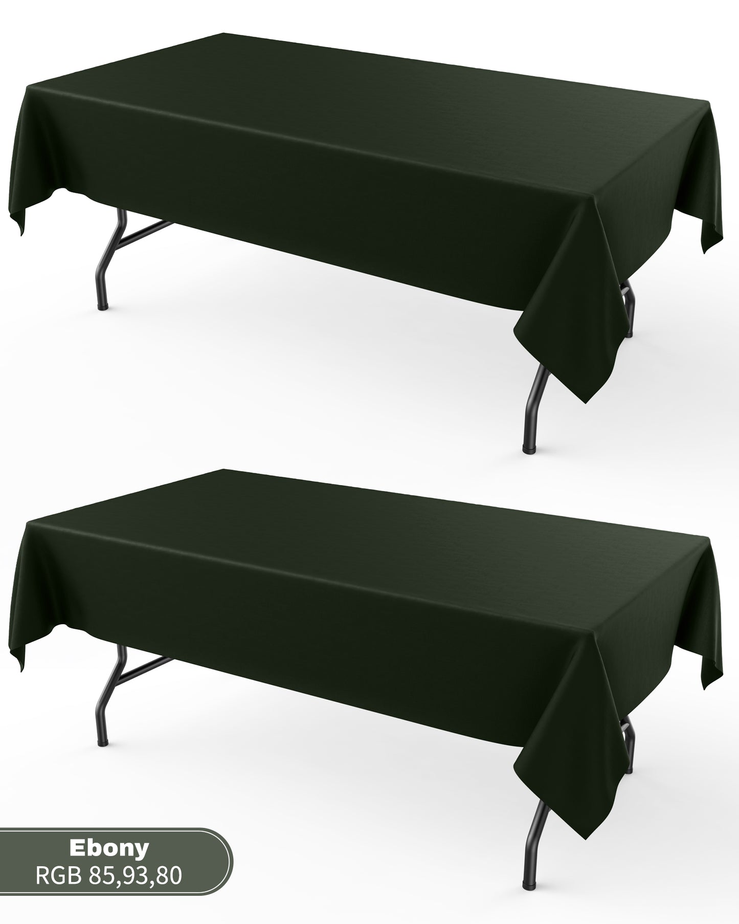Pureegg Table Cloth - Reusable Polyester Table Cloth for Rectangle Table, 60"x102" Washable Black Tablecloth, Decorative Fabric Table Cover for Dining, Wedding, Restaurant, Party, Black, 2 Pack