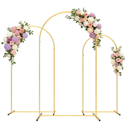 Pureegg Wedding Arch Backdrop Stand Set of 3 (7.2FT, 6.6FT, 6FT) - Stable Freestanding Gold Balloon Arch Stand, Easy Assembly & Reusable, Sturdy Metal Frame for Wedding, Baby Shower, Birthday