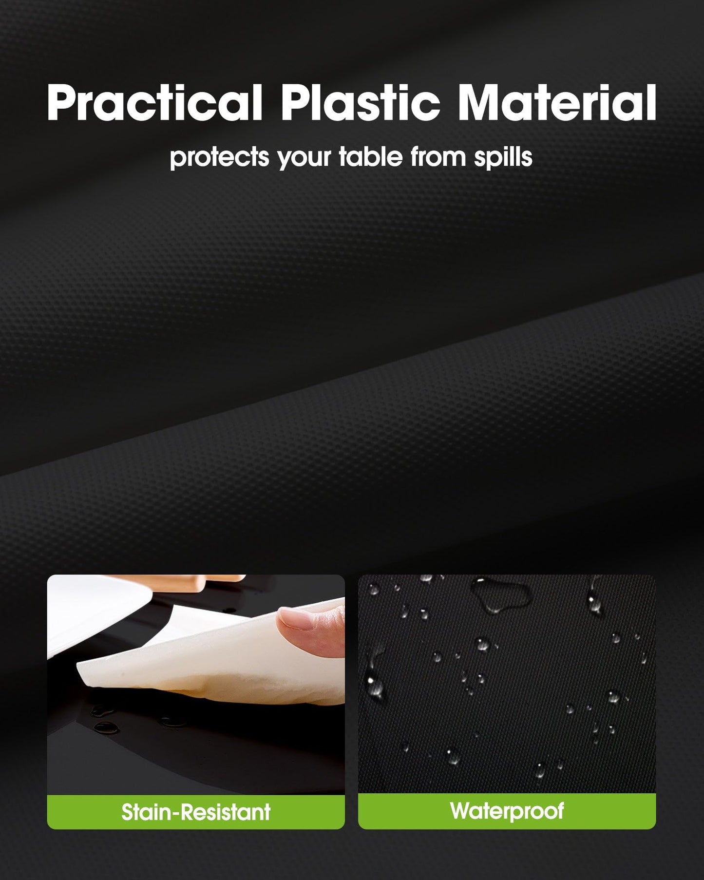 Pureegg Plastic Table Cloth Disposable 10 Pack, 54 x 108 Inch Table Cloths, Halloween Party Decorations, Summerween Decor, Halloween Tablecloths, Rectangle, Plastic Cover, Leakproof & Sturdy, Black