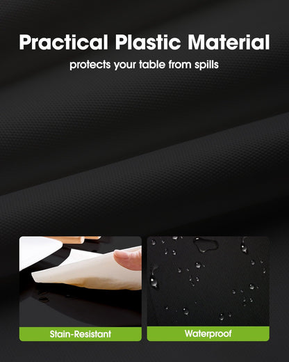 Pureegg Plastic Table Cloth Disposable 10 Pack, 54 x 108 Inch Table Cloths, Halloween Party Decorations, Summerween Decor, Halloween Tablecloths, Rectangle, Plastic Cover, Leakproof & Sturdy, Black