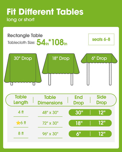 Pureegg Plastic Table Cloth Disposable 10 Pack, 54 x 108 Inch Table Cloths, Halloween Party Decorations, Summerween Decor, Halloween Tablecloths, Rectangle, Plastic Cover, Leakproof & Sturdy, Black