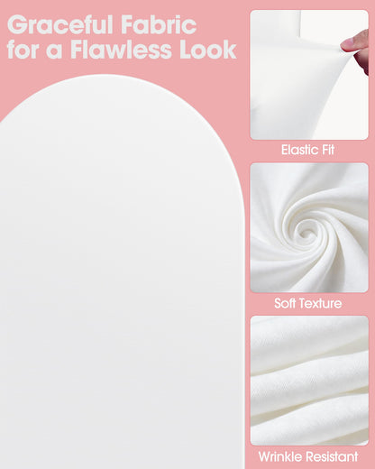 Pureegg Arch Backdrop Stand and Cover Set - 7.2FT Gold Metal Frame with White Fabric Cover, Easy-to-Assemble Wedding Arch Stand for Parties and Celebrations