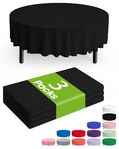 Pureegg Plastic Table Cloth Disposable 3 Pack, 54x108 Inch Rectangular Table Cloth, Leakproof Table Cover for Party, Picnic, US210-3