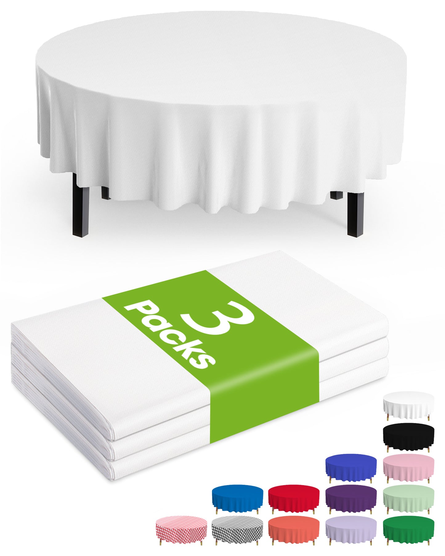 Pureegg Plastic Table Cloth Disposable 3 Pack, 54x108 Inch Rectangular Table Cloth, Leakproof Table Cover for Party, Picnic, US210-3