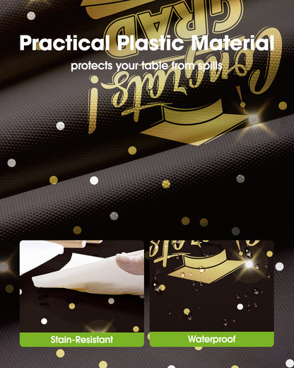 Pureegg Plastic Table Cloth Disposable 3 Pack, 54x108 Inch Rectangular Table Cloth, Leakproof Table Cover for Party, Picnic, US210-3