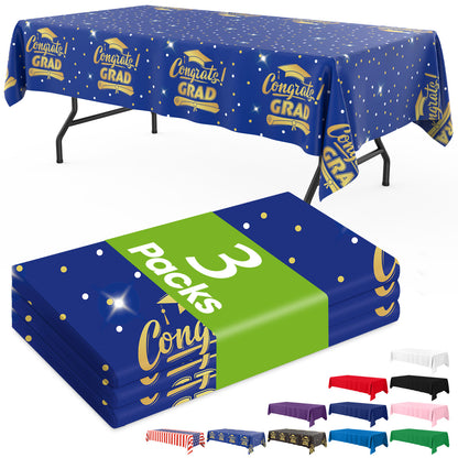 Pureegg Plastic Table Cloth Disposable 3 Pack, 54x108 Inch Rectangular Table Cloth, Leakproof Table Cover for Party, Picnic, US210-3