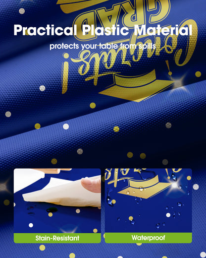 Pureegg Plastic Table Cloth Disposable 3 Pack, 54x108 Inch Rectangular Table Cloth, Leakproof Table Cover for Party, Picnic, US210-3