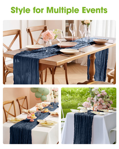 Pureegg 2-Pack Cheese Cloths Table Runner, 120'' Boho Table Cloth Decorations for Party, Baby Shower, Wedding and Farmhouse, Fabric Room Decor, Dusty Pink