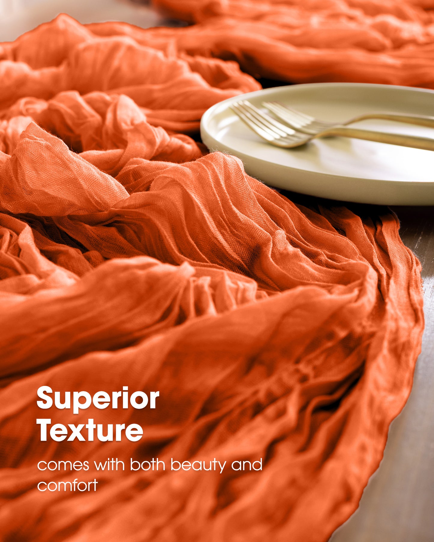 Pureegg 2-Pack Cheese Cloths Table Runner, 120'' Boho Table Cloth Decorations for Party, Baby Shower, Wedding and Farmhouse, Fabric Room Decor, Dusty Pink