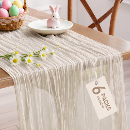 Pureegg 2-Pack Cheese Cloths Table Runner, 120'' Boho Table Cloth Decorations for Party, Baby Shower, Wedding and Farmhouse, Fabric Room Decor, Dusty Pink
