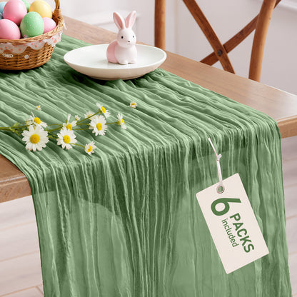 Pureegg 2-Pack Cheese Cloths Table Runner, 120'' Boho Table Cloth Decorations for Party, Baby Shower, Wedding and Farmhouse, Fabric Room Decor, Dusty Pink