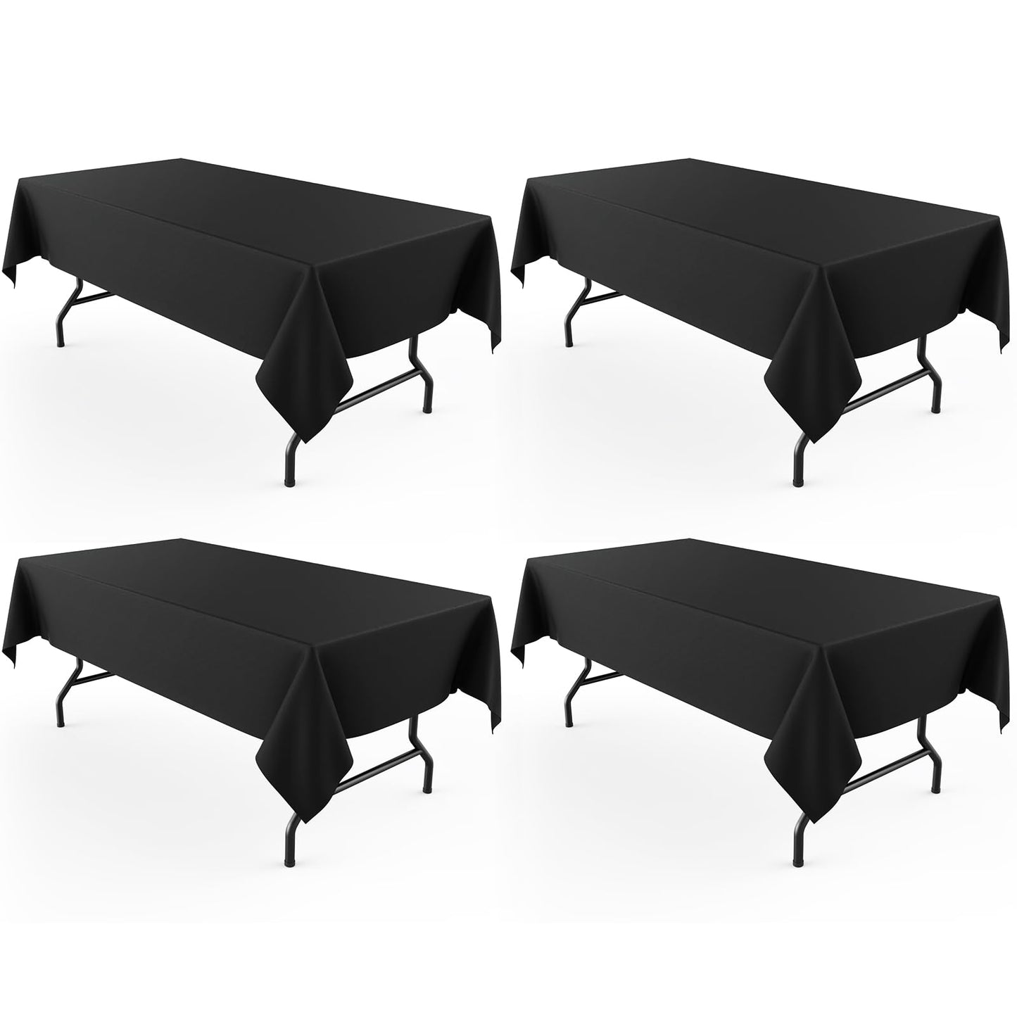 Pureegg Rectangle Table Cloth 60" x 102" – Durable Polyester Tablecloth Offers Reusable & Washable Protection, Ideal for Outdoor Party, Picnic, Wedding, Banquet and Birthday, 2 Pack, White