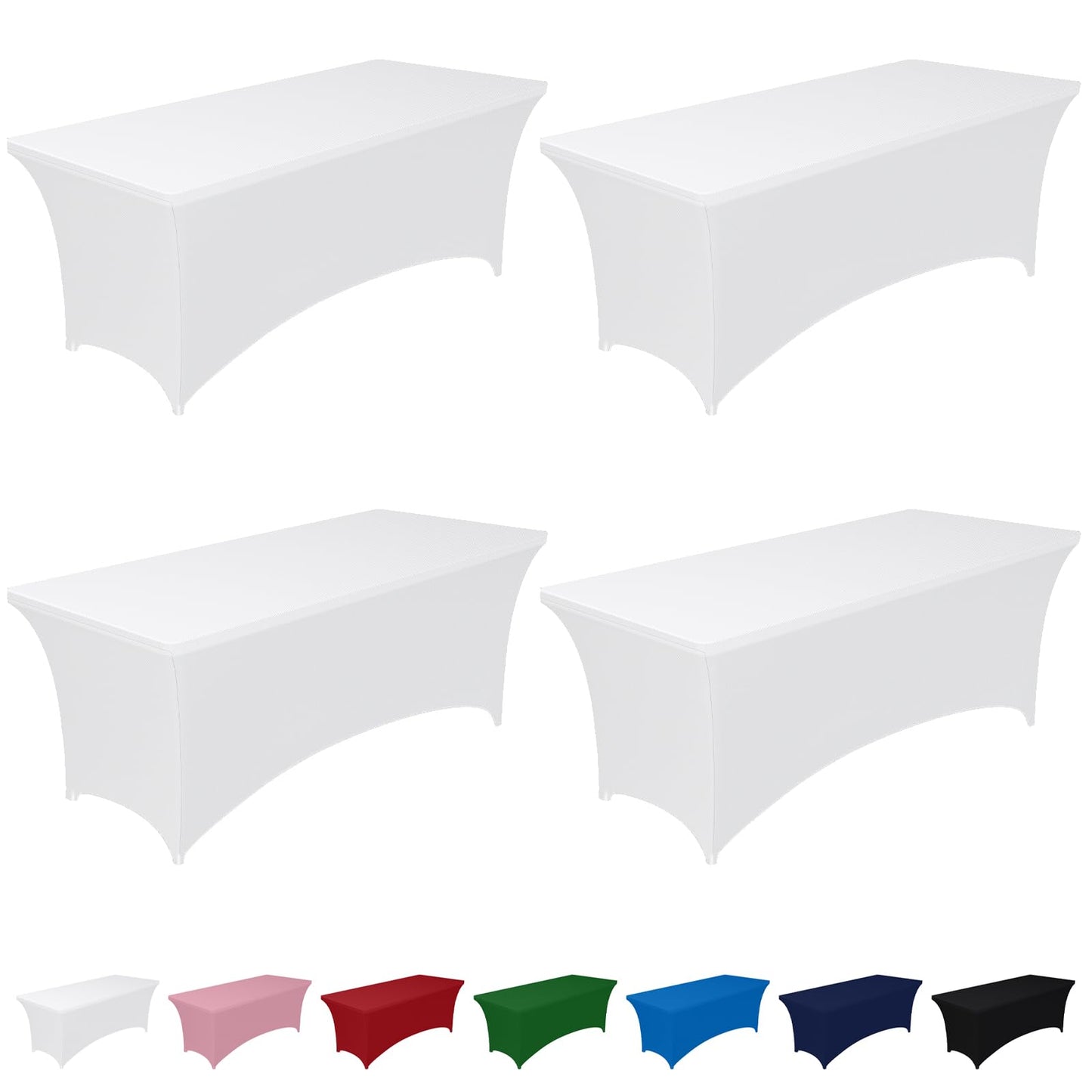 Pureegg Spandex Tablecloth 6ft - 2 Pack, Fitted and Tight Cloth for Rectangle Table, Wrinkle-Free and Stretch Table Cover for Party, Wedding, Banquet and Birthday, Black