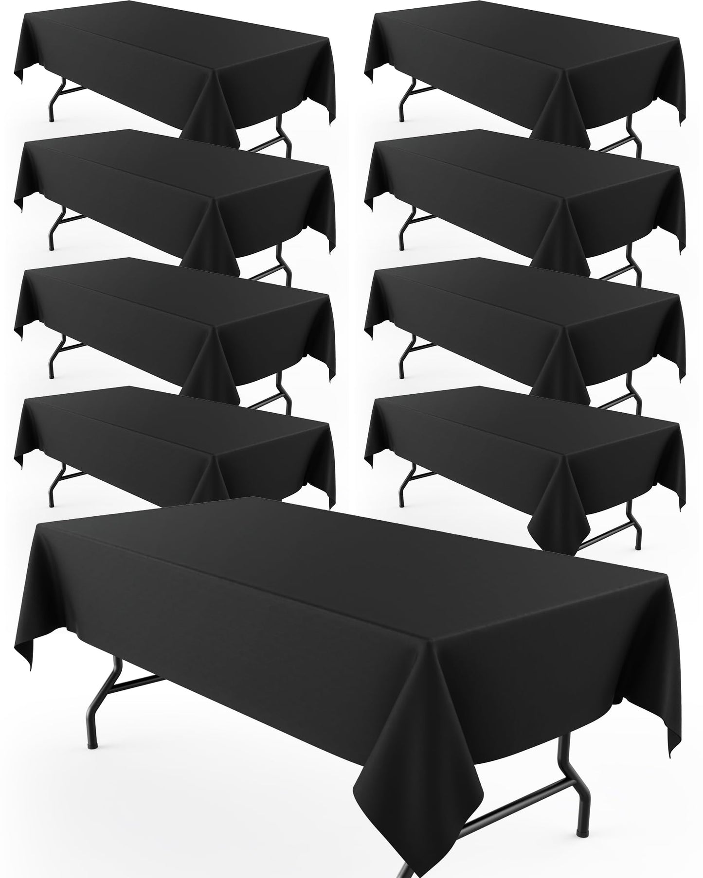 Pureegg Rectangle Table Cloth 60" x 102" – Durable Polyester Tablecloth Offers Reusable & Washable Protection, Ideal for Outdoor Party, Picnic, Wedding, Banquet and Birthday, 2 Pack, White