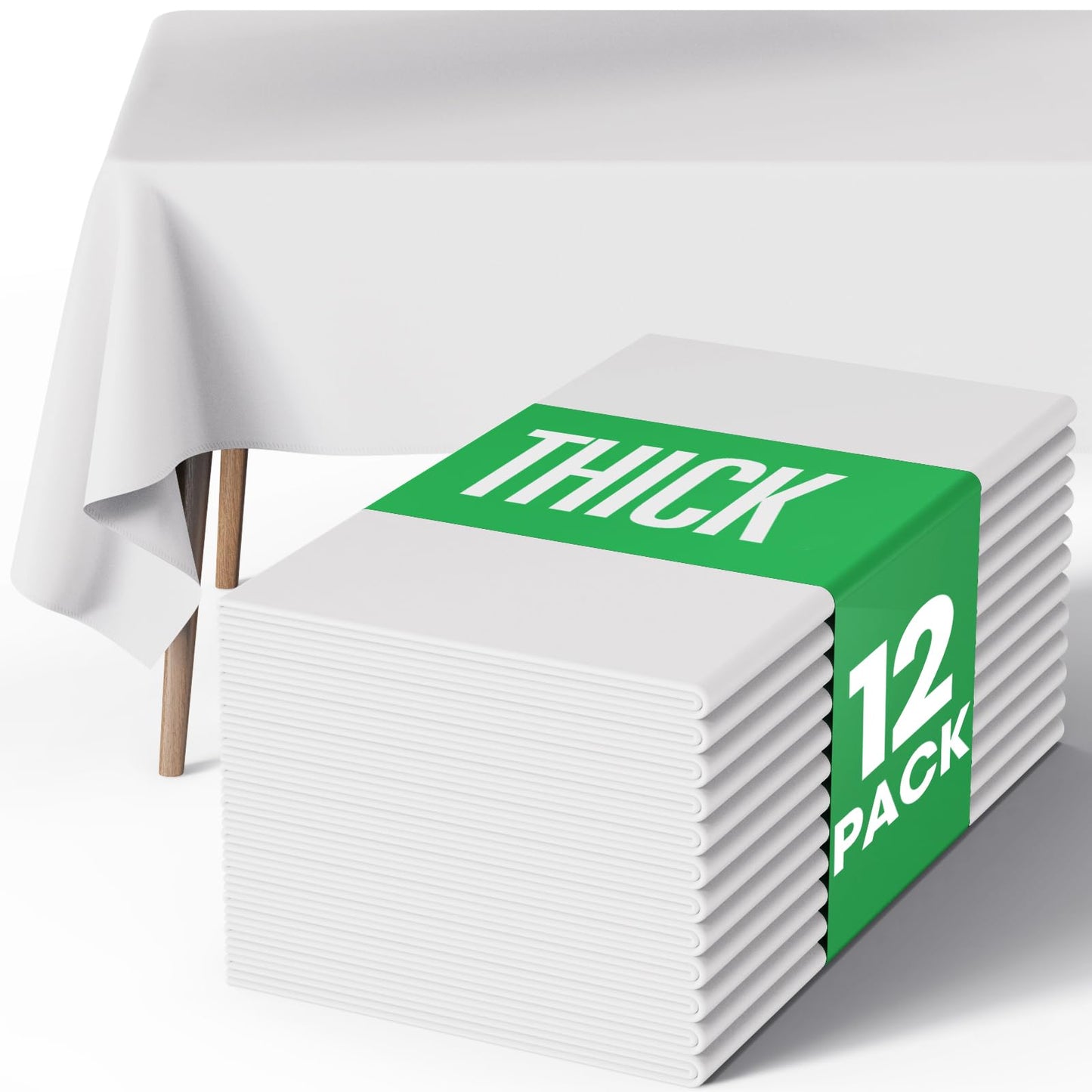 Pureegg Rectangle Table Cloth 60" x 84" – Durable Polyester Tablecloth Offers Reusable & Washable Protection, Ideal for Outdoor Party, Picnic, Wedding, Banquet and Birthday, 1 Pack, Black
