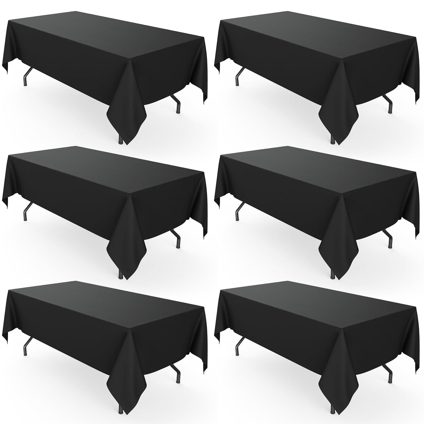 Pureegg Rectangle Table Cloth 60" x 102" – Durable Polyester Tablecloth Offers Reusable & Washable Protection, Ideal for Outdoor Party, Picnic, Wedding, Banquet and Birthday, 2 Pack, White