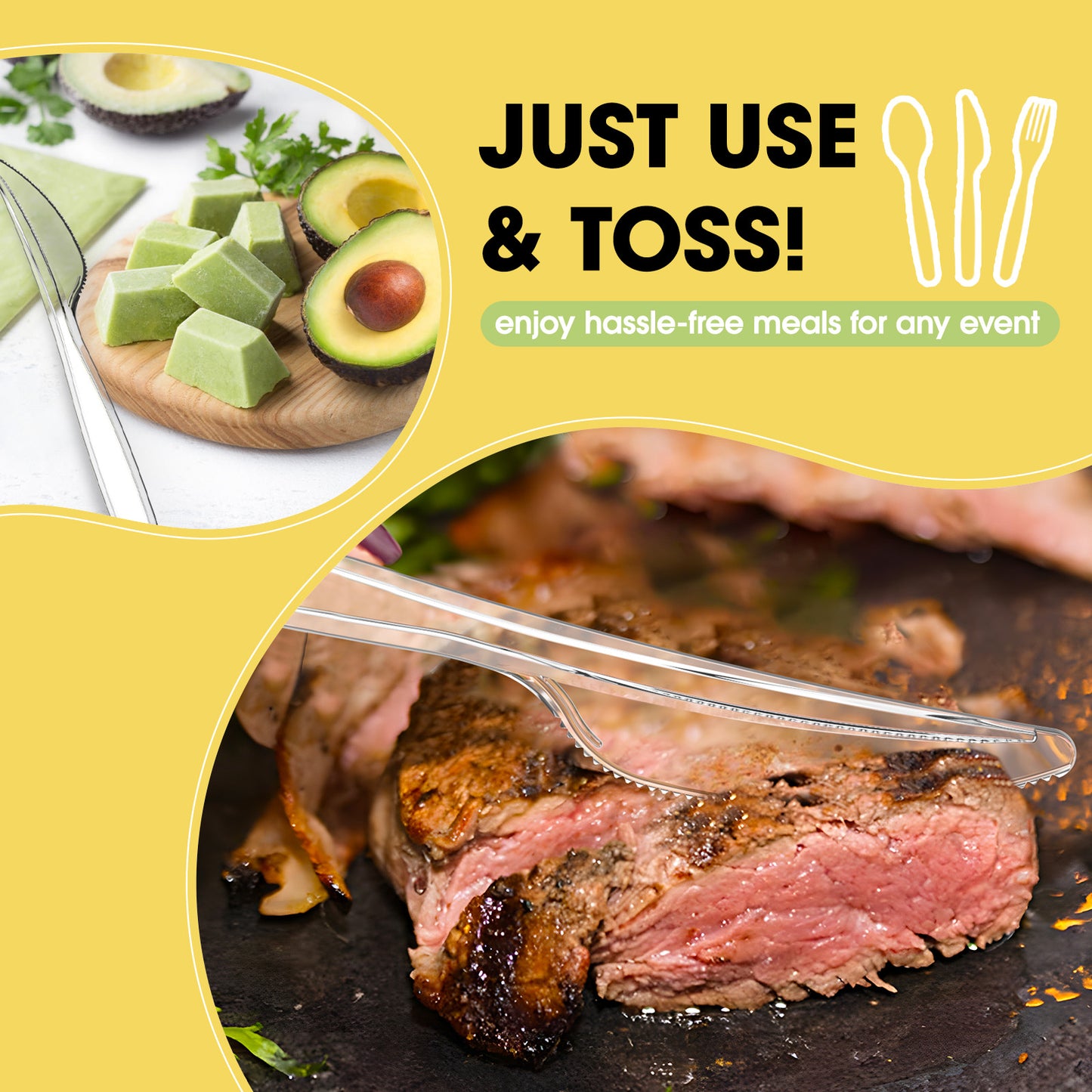 Pureegg Plastic Knives - 200 Packs