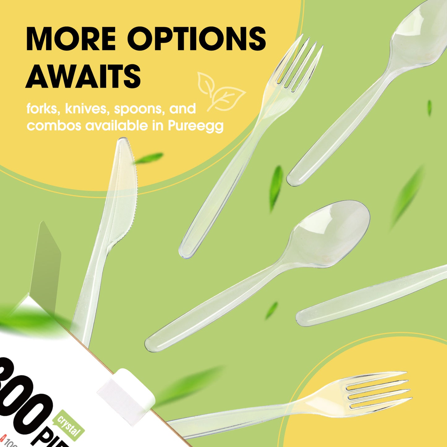 Pureegg Plastic Knives - 200 Packs