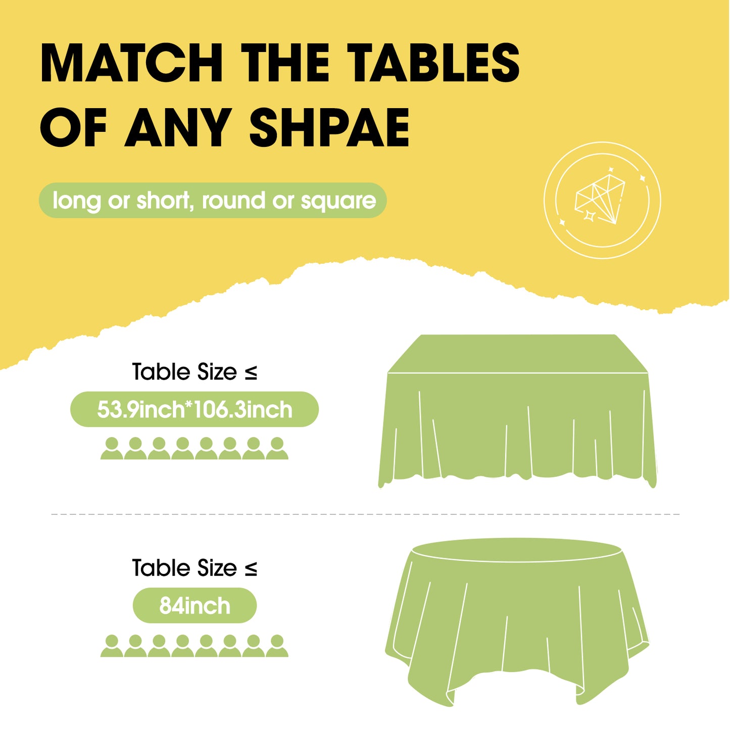 Pureegg Table Cloth - 10 Packs, Disposable Table Cloth for Retangle Table, 54"x108" Decorative Plastic Tablecloth for Parties, Picnics, Camping, Waterproof & Stain-Resistant, White