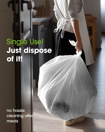 Pureegg Plastic Table Cloth 10 Pack, 54 x 108 Inch Disposable Table Cloths for Party, Picnic and Wedding, Rectangle, White